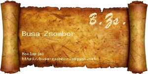 Busa Zsombor névjegykártya